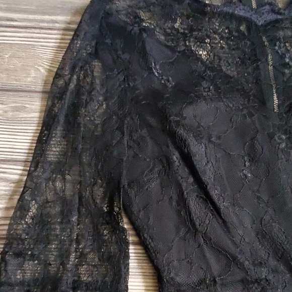 Last 2! Taylor Black Lace Blouse S M - Picture 3 of 7